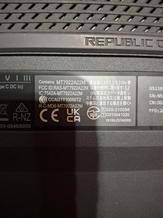 Ноутбук ASUS G513R ( требует ремонта)