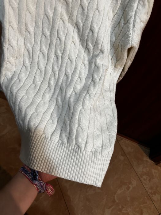 camisola de malha branca da ralph lauren