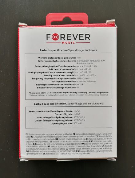 Słuchawki bezprzewodowe Forever TWE-200 srebrne