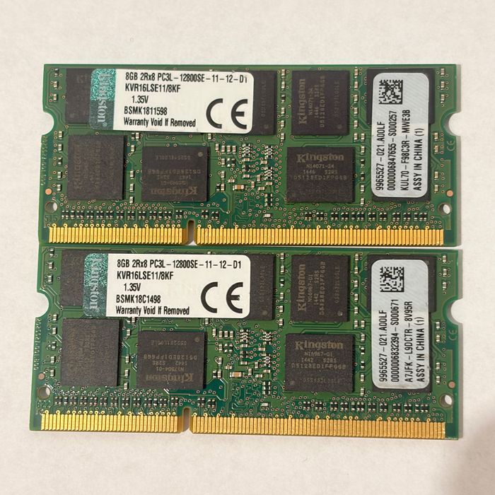 16GB NAS, Synology, QNAP 2x8GB RAM sodimm DDR3L ECC 1600MHz PC3L-