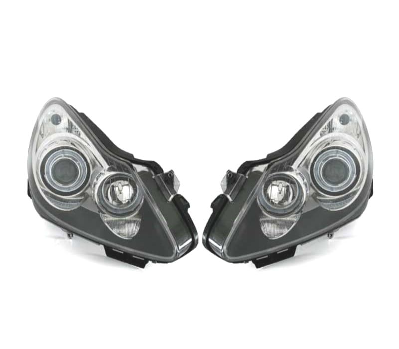 FARÓIS OPEL CORSA D 06-10 ANGEL EYES FUNDO PRETO