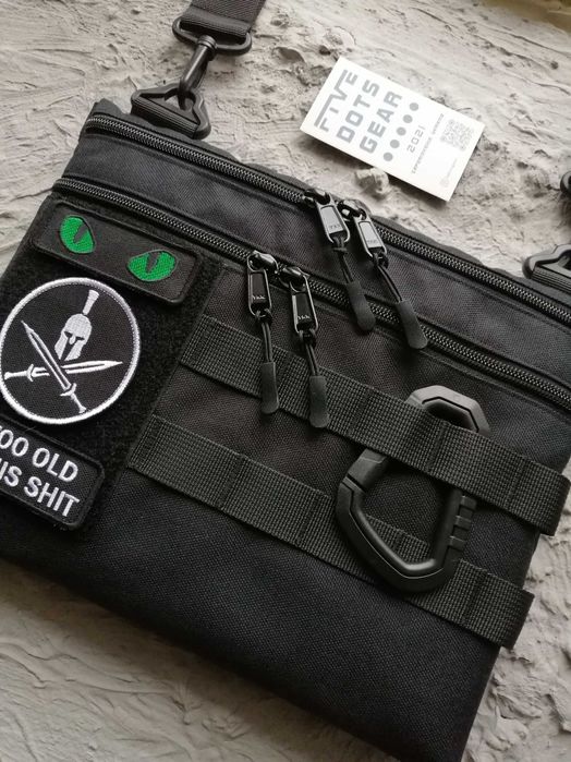Сумка через плечо с велкро полем панелью липучкой для патчей шевронов