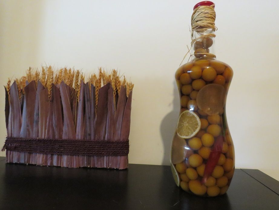 Garrafa de vidro decorativa, rústica