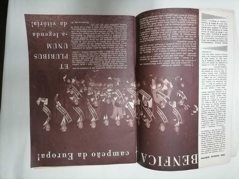 HISTÓRICA Revista de 1961 BENFICA Campeão Europeu 60/61 Ag. Port. Revistas