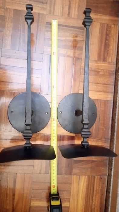 2 Suportes de velas em ferro, para colocar na parede