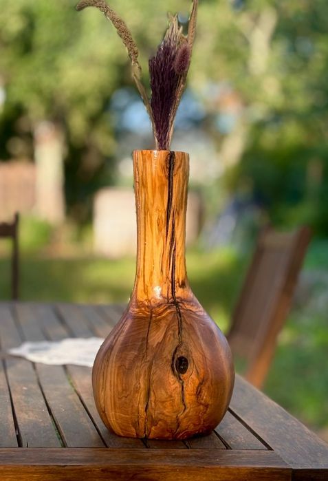 Rustic Jar Made from Olive Wood459820955201054721