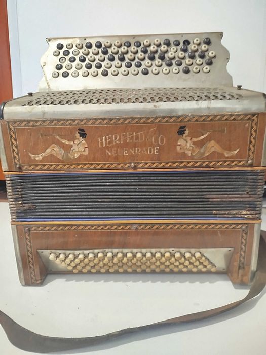 Akordeon guzikowy Heligonka Herfeld & comp antyk Continental ? 1927 ?