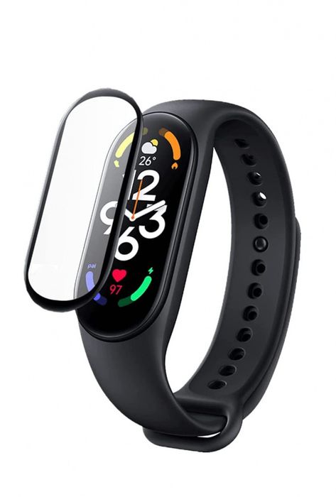 2X Szkło Ochronne Hybrydowe Black Do Xiaomi Mi Band 7