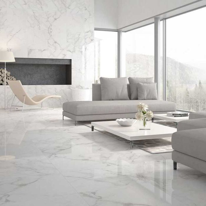 Матовая Белая Плитка под Мрамор Calacatta extra Н90580 60x60 см