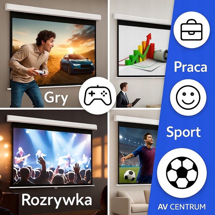 EKRAN PROJEKCYJNY ŚCIENNY AVC-M145 72" 145X110  AV Centrum Bydgoszcz