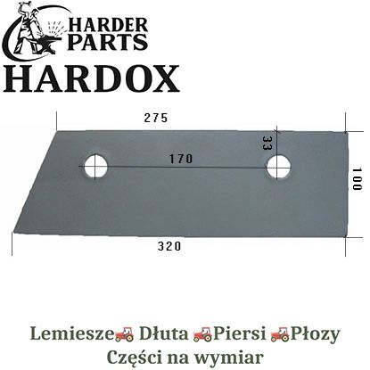 Płoza krótka International HARDOX 316093/Pk części do pługa 2X lepsze
