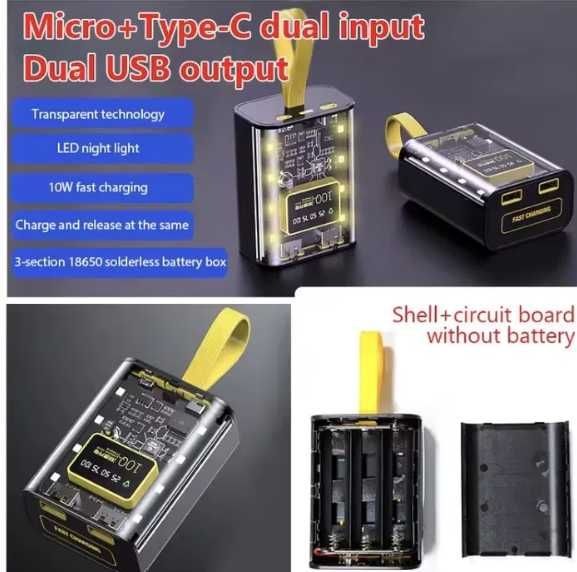 Powerbank 18650 z ogniwami wymiennymi