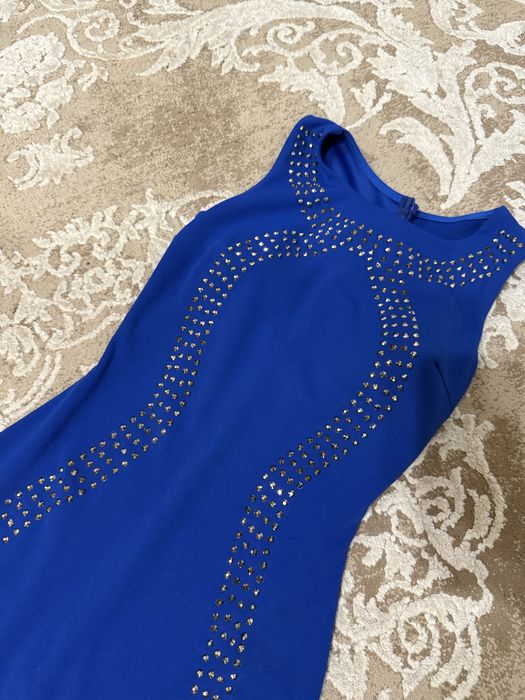 Платье мини синие камни стразы короткое нарядное сукня нарядное 8 zara