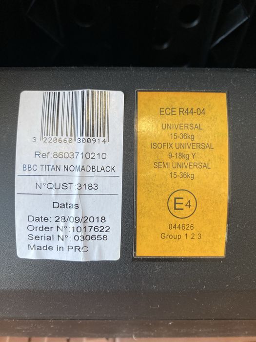 Cadeira auto Bebeconfort 9-36kg ISOFIX