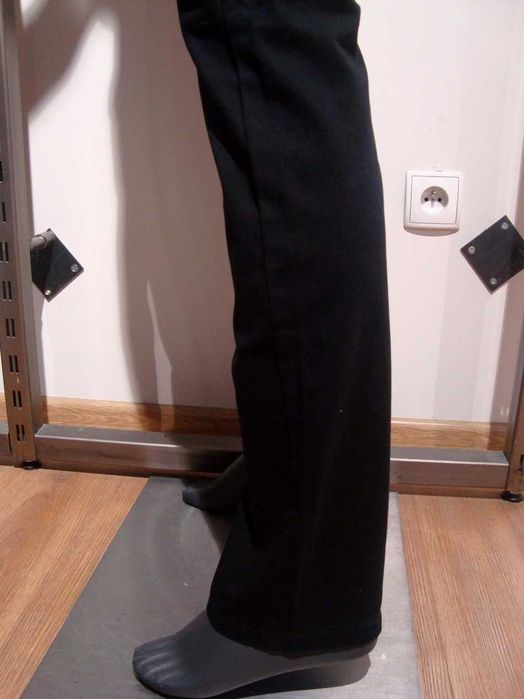 Czarne Proste Jeansowe Spodnie S