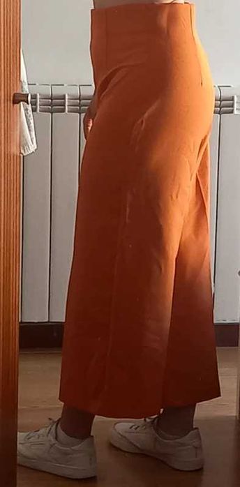 Calças fato laranja