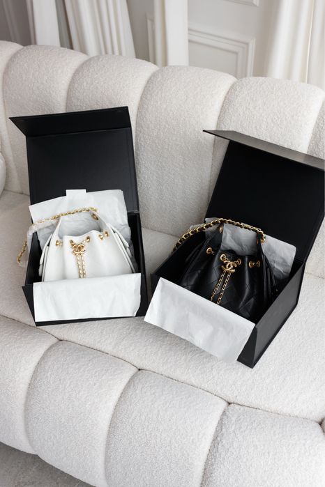 Сумка Chanel 25 Mini чорна, біла