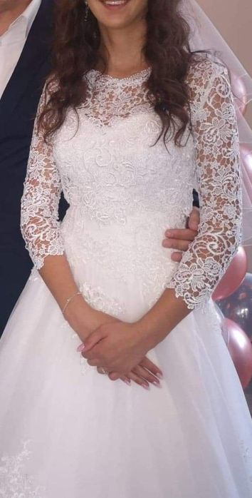 Suknia ślubna 34-36. Sweterek GRATIS!