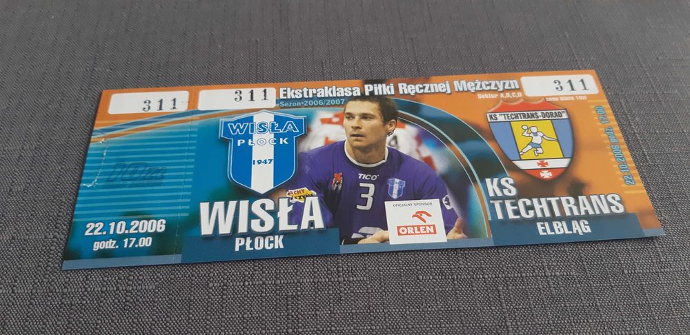 bilet z meczu Wisła Płock -KS Techtrans Elbląg 22.10.2006