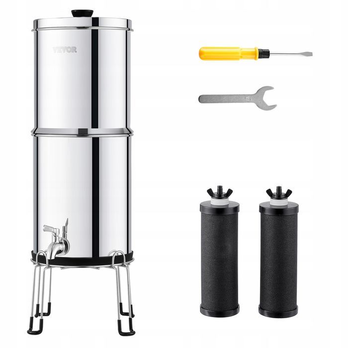 Vevor premium system filtracji wody grawitacyjny 2.25g stal nierdzewna