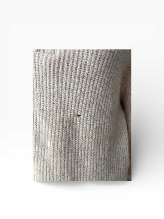 MANGO Wool Blend LUX Premium Sweter Półgolf Zip Pudrowy Róż S Nowy