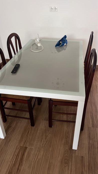 Mesa de vidro sala como nova base em alumino 90/150