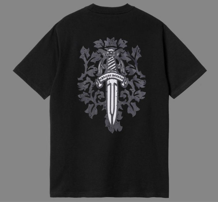 Мужская футболка Chrome Hearts Big Logo черная  унисекс Хром Хартс