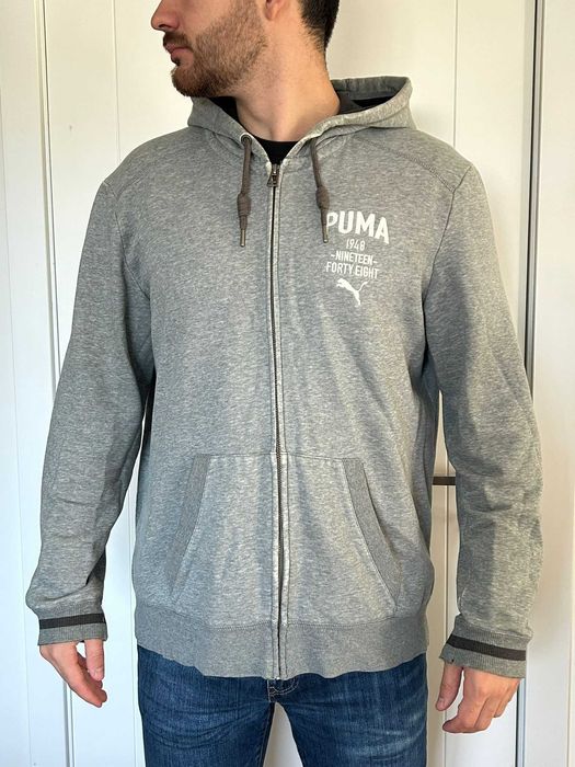 PUMA Zip-Up Hoodie in Gray