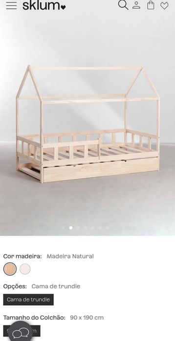 Cama de criança madeira natural
