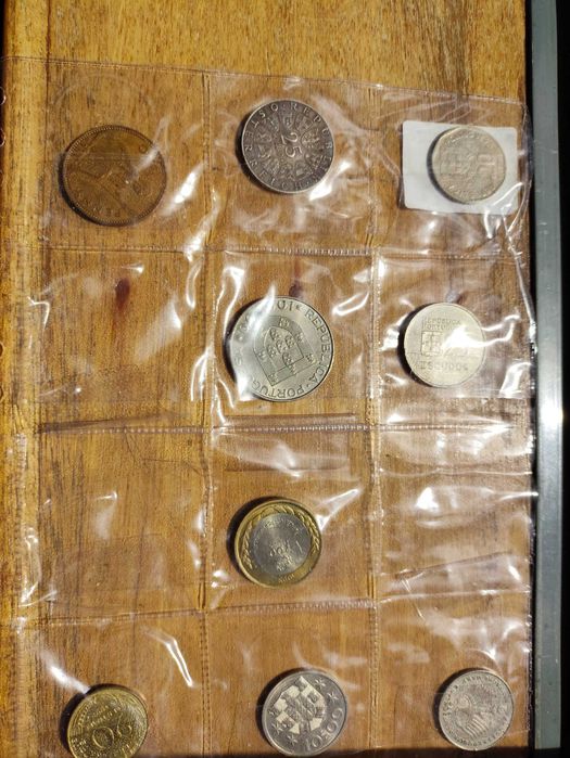 Coleção moedas e notas