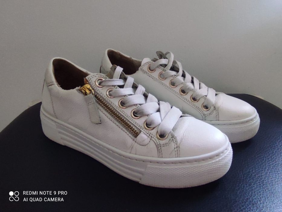 Gabor białe skórzane buty sneakersy damskie