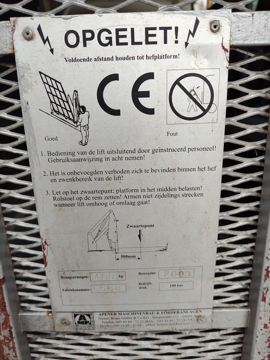 Winda dla niepełnosprawnych 400 kg