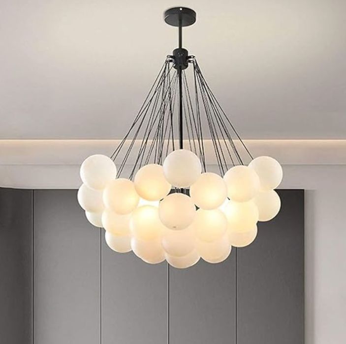 Nowoczesny żyrandol Cluster Bubble XL 37 kul, 80cm szerokości NOWA