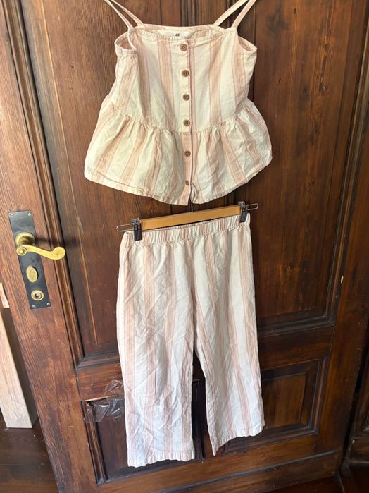 Komplet dla dziewczynki kobinezon 128