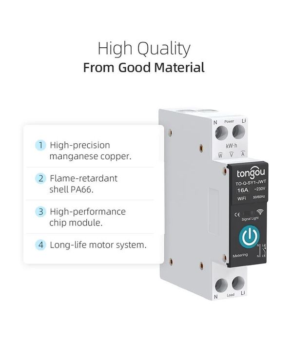 Tuya WiFi/Zigbee розумний вимикач смарт автомат, реле 63A/50A/25A/16A