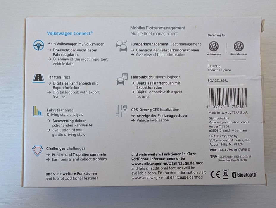 Volkswagen DataPlug original — Novo e selado