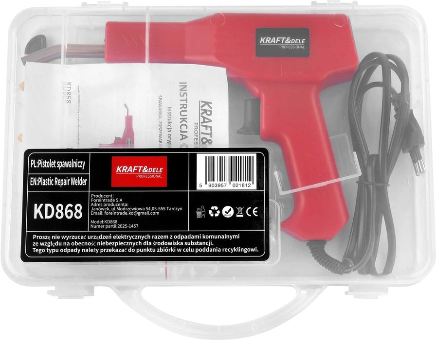 Spawarka do plastiku na zszywki 100W zestaw  KD868