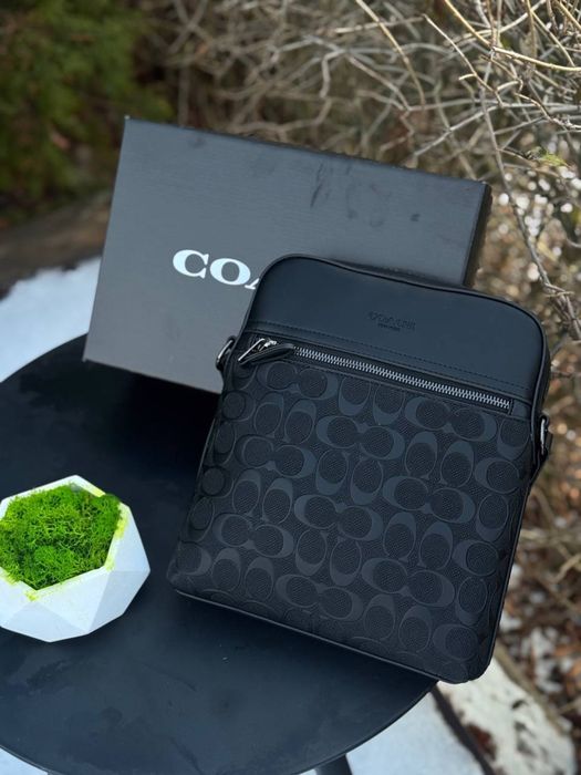 Сумка Coach New York через плечо черная мужская барсетка Коач Коуч