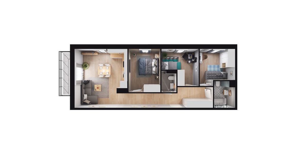 4-pokojowe mieszkanie 66m2 + balkon Bezpośrednio