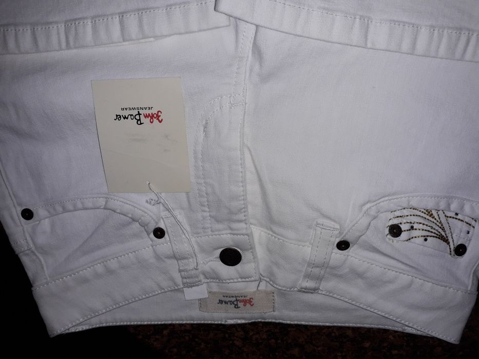 Spodnie białe jeans 34 lycra