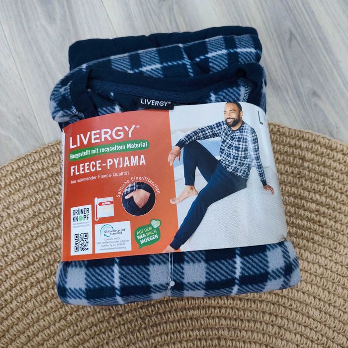 Чоловіча флісова піжама Livergy Домашній костюм Lidl Тепла