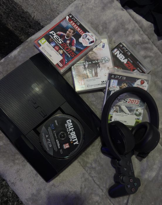 Ps3 Super Slim 500GB + Fones PS + Jogos