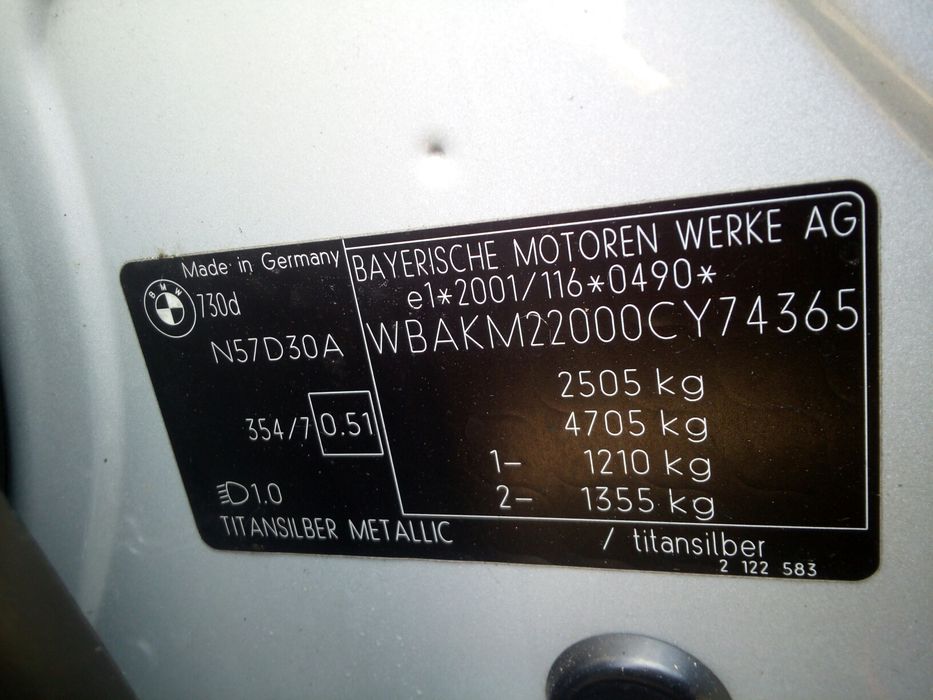 Bmw f01 f10 f11 silnik 3.0d e 70 X6 e 71 n 57