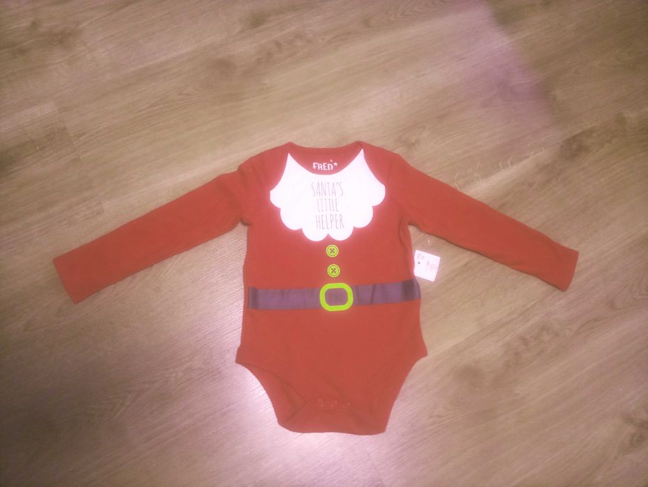 NOWE Świąteczne mikołajkowe body, 74/80