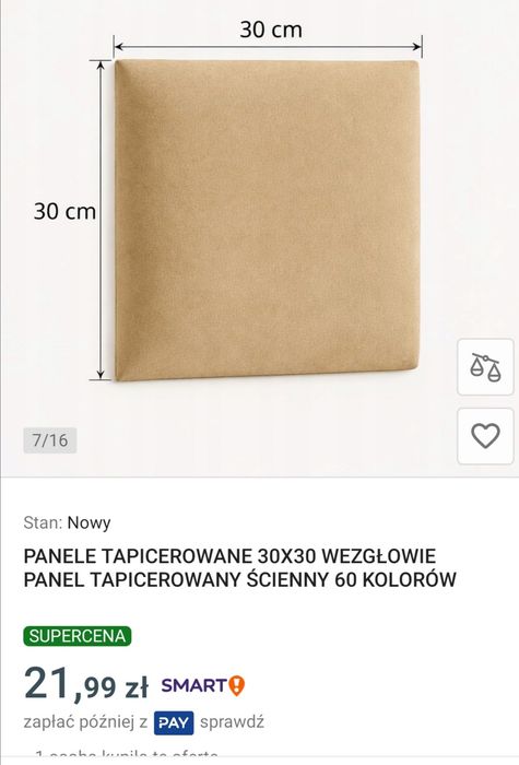 Panel ścienny tapicerowany
