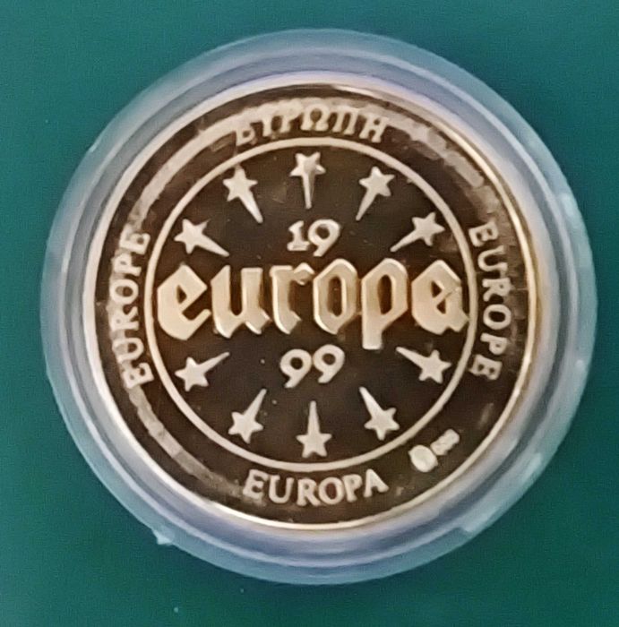 Rara Moeda Medalha Proof de ouro 50 euros - 2.835  gr - 14 K - 1999