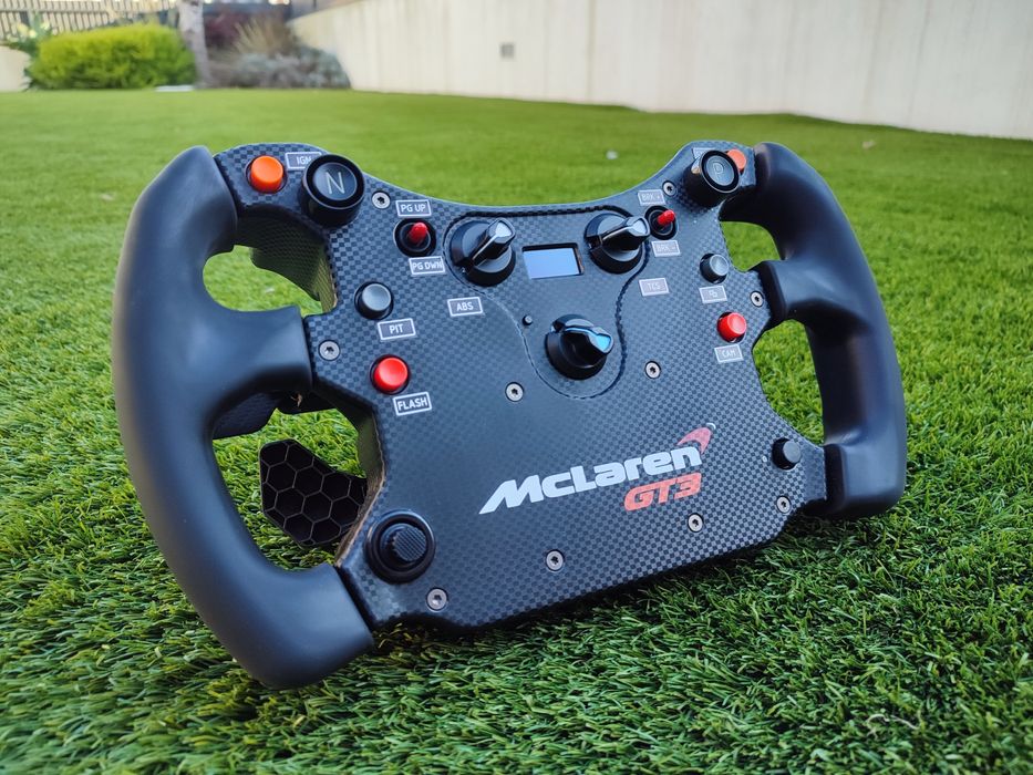 Volante Fanatec McLaren GT3 + QR2 metálico + Shifters Magnéticos DIY