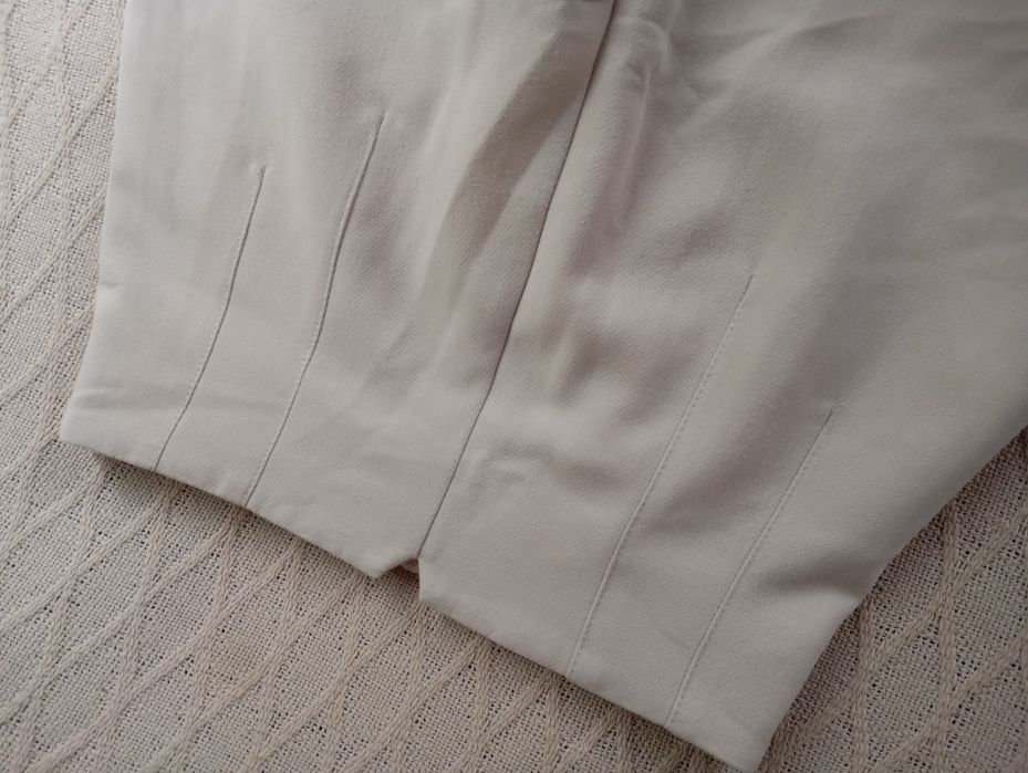 ZARA XS eleganckie beżowe ecru spodnie bardzo wysoki stan