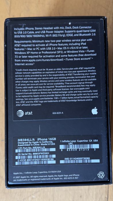 Caixa iphone original 1.ª Geração