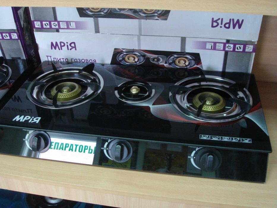 Газовая плита 1- 2- 3-х камфорная,  пьезоподжиг